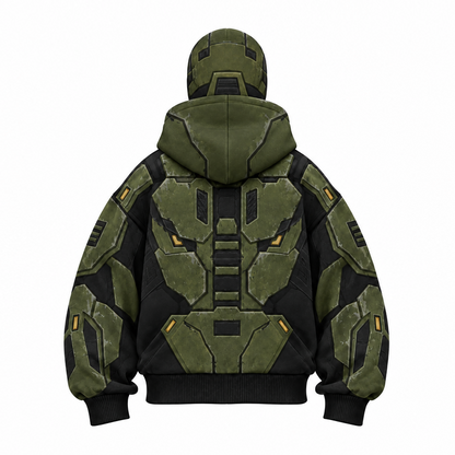 ChiefZip hoodie back view on white background